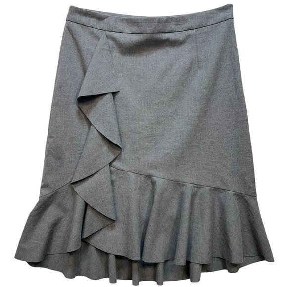 Banana Republic Women's Mermaid A Line Skirt Stretch Size 10 Gray Flat Front - Picture 1 of 12